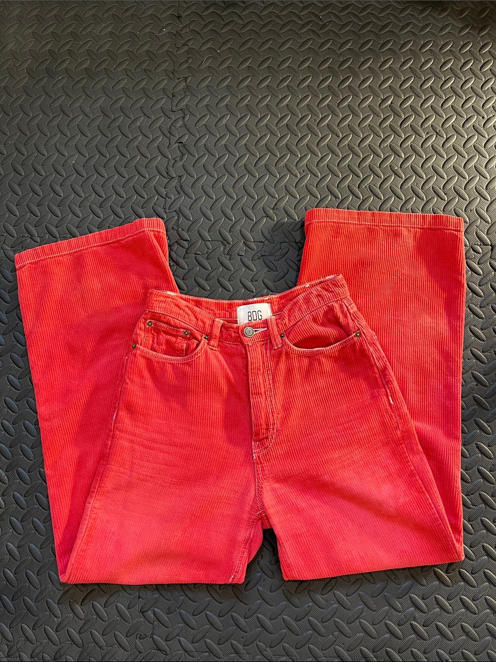 BDG Women’s Bright Red Corduroy Relaxed Jeans -High Rise